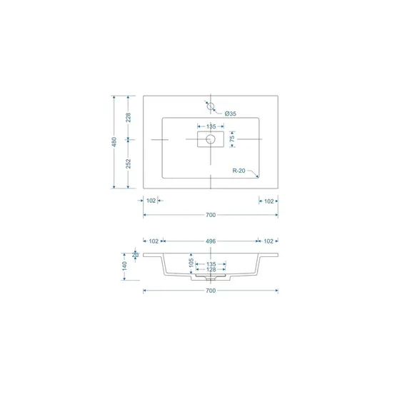 Тумба напольная Style line "ЛИМА " эмаль, с раковиной LINE, 2 ящ., PLUS, графит