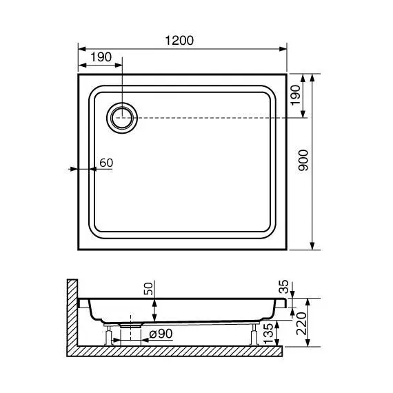 Душевой поддон прямоугольный RGW STYLE