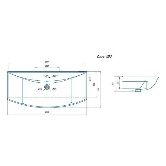 Раковина Стиль 105 Кировит