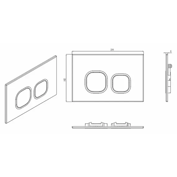 Кнопка смыва для унитаза Weltwasser WW INS Bamberg BL пластик, цвет матовый черный