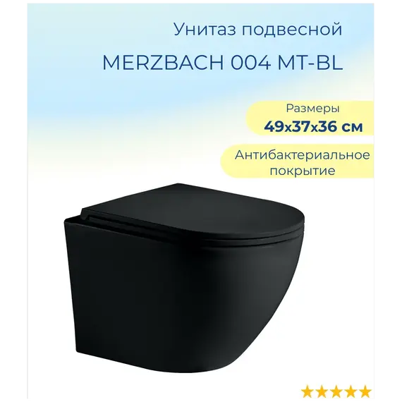 Унитаз подвесной WeltWasser Merzbach SK WW 004MT-BL черный матовый с сиденьем