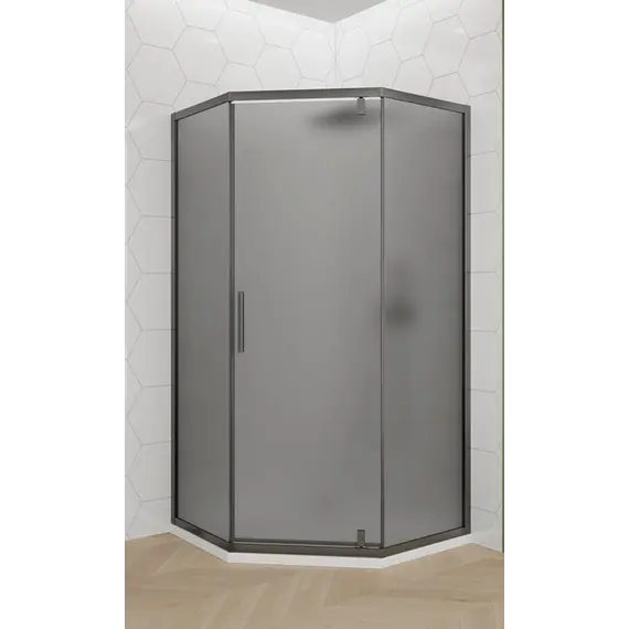 Душевой уголок ACWEN 15555Grr трапеция, матовое/графит 90х90х190