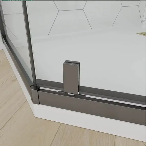 Душевой уголок ACWEN 15555Grr трапеция, матовое/графит 90х90х190