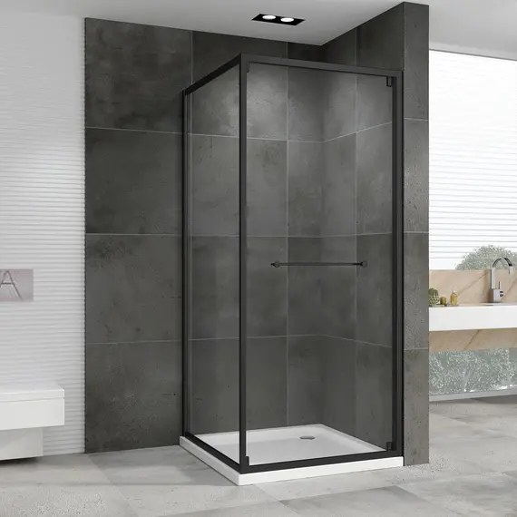 Душевой уголок ABBER Schwarzer Diamant AG0A090B/100B прозрачное/черный