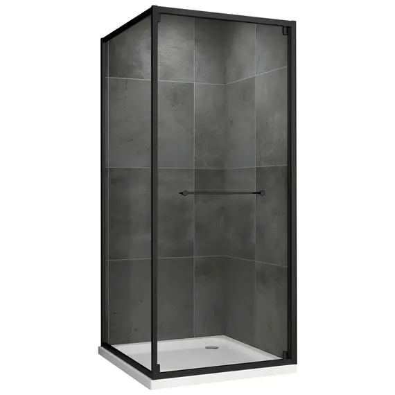 Душевой уголок ABBER Schwarzer Diamant AG0A090B/100B прозрачное/черный