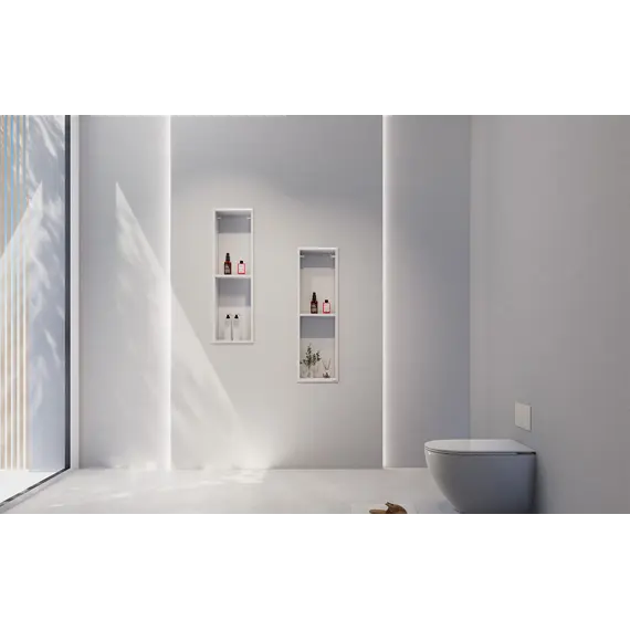 Скрытая настенная ниша из нержавеющей стали ABBER Nischen AN3002MW, белая матовая