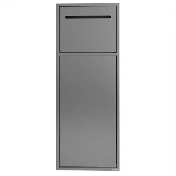 Скрытая настенная ниша из нержавеющей стали ABBER Nischen AN3008BST с корзиной и бумагодержателем, сталь брашированная