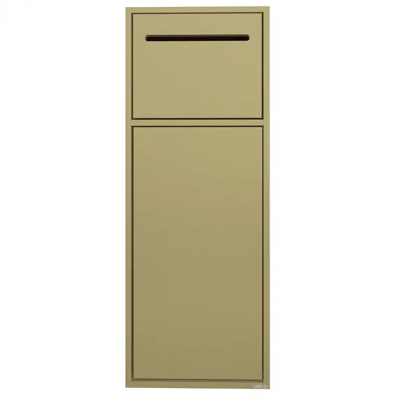 Скрытая настенная ниша из нержавеющей стали ABBER Nischen AN3008G с корзиной и бумагодержателем, золото матовое