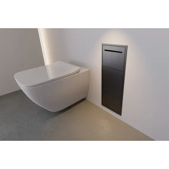 Скрытая настенная ниша из нержавеющей стали ABBER Nischen AN3008NG с корзиной и бумагодержателем, никель