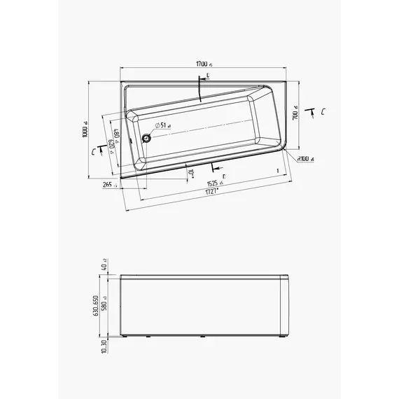 Ванна 1Marka DIRECT  L/R