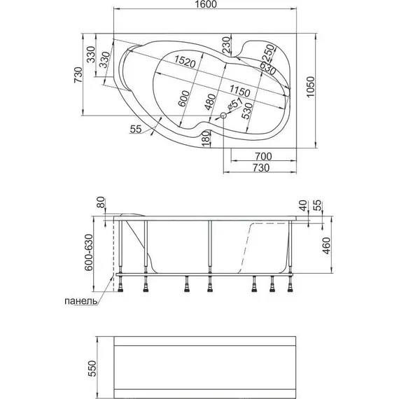 Ванна 1Marka AURA  L/R