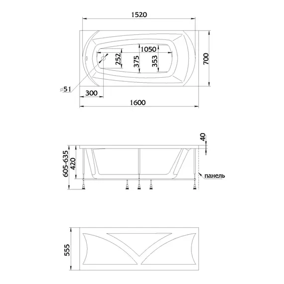 Ванна 1Marka ELEGANCE
