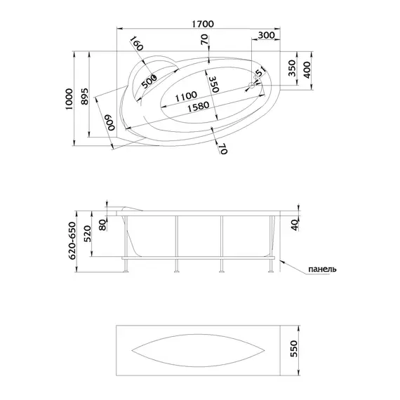 Ванна 1Marka JULIANNA  L/R