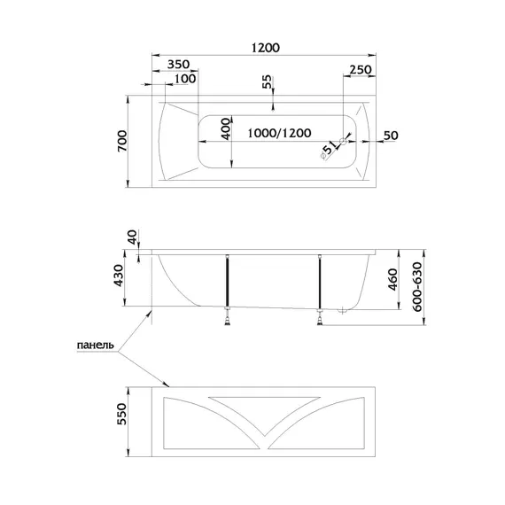 Ванна 1Marka MODERN