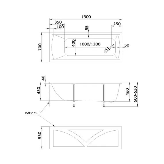 Ванна 1Marka MODERN