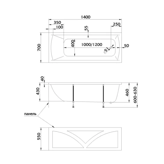 Ванна 1Marka MODERN