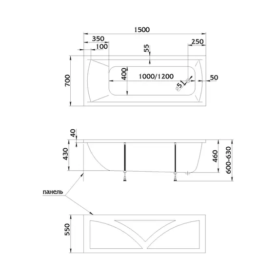 Ванна 1Marka MODERN