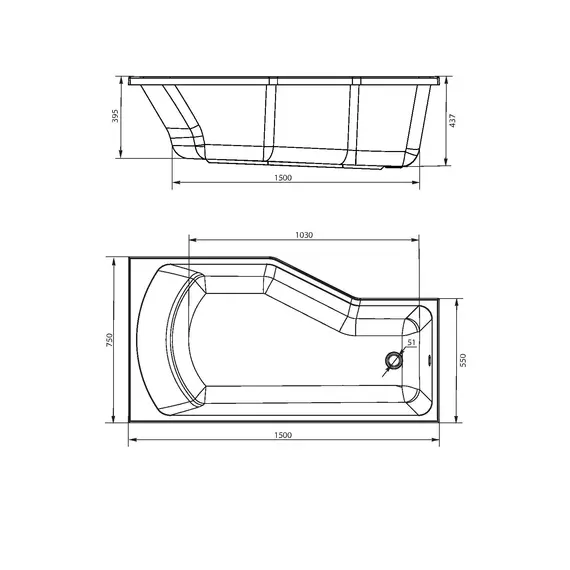 Ванна 1Marka  Convey  L/R