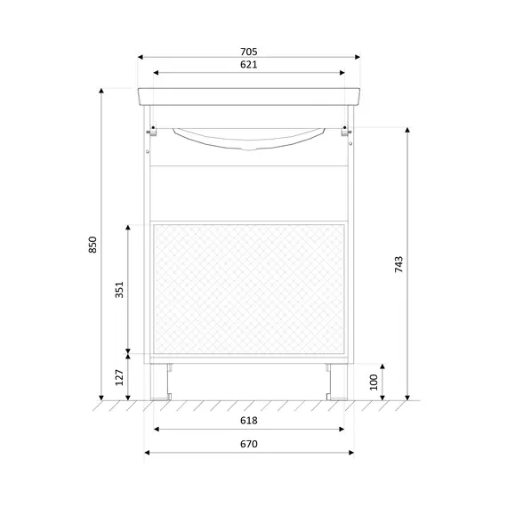 Тумба подвесная с раковиной 1Marka Aris