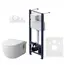 AM.PM Комплект инсталляция с клав Pro L белый с подвесным унитазом Like FlashClean с сид м/л