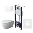 AM.PM Комплект инсталляция с клав Pro L белый с подвесным унитазом Awe FlashClean с сид м/л