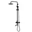 Душевая система MELANA-610107B Tondo нерж.сталь, черный, с тропическим душем, лейкой и смесителем