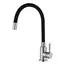 Смеситель д/кухни MELANA ELASTICO-610401B нерж.сталь, однорычажный, гибкий излив, сатин+черный