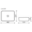 Умывальник чаша Ceramica Nova накладная прямоугольная Element 480*370*130мм