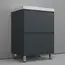 Тумба напольная Style line "Манхэттен 100/80/70/60" ЭМАЛЬ с раковиной ASTI , 2 ящика , PLUS, графит