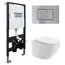Комплект подвесной унитаз ABBER Bequem AC1100T белый с инсталляцией AC0105 и кнопкой матовый хром