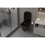 Комплект подвесной унитаз ABBER Rechteck AC1201MB черный матовый с инсталляцией AC0105 и кнопкой черный матовый