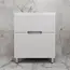 Тумба напольная "Матис " с раковиной ASTI (2 ящика), Белый матовый, ЭМАЛЬ