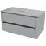 Тумба подвесная 1Marka Monro  2ящика, серый столешница/стекло