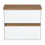 Тумба подвесная 1Marka Veil 2ящика, белая аляска/столешница дуб вотан