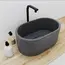 Раковина накладная бетонная Uperwood Venice 56х34х26 см, овальная, графит