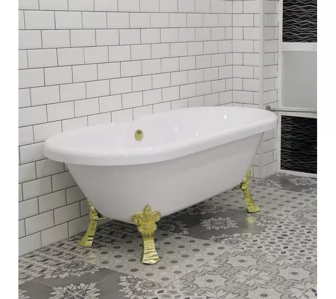 Ванна акриловая  RADOMIR Леонесса на ножках Лилия золото 175х80, Выбрать цвет: Золото, изображение 2