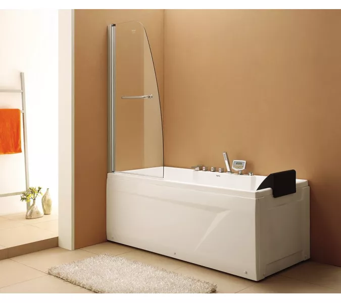 Шторка на ванну Gemy New Rockcoco 80*140см прозрачное стекло, распашная, Ширина , в см: 80, Цвет стекла: прозрачное, Цвет профиля: Хром, изображение 2