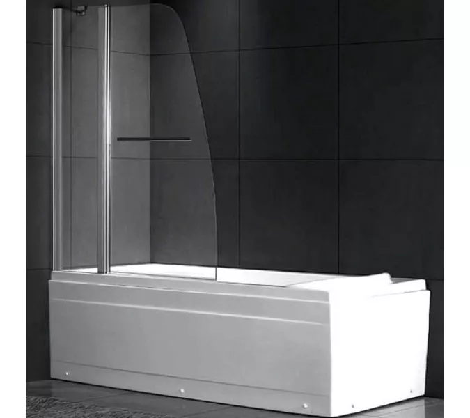 Шторка на ванну Gemy New Rockcoco 100*140 см прозрачное стекло, распашная, Ширина , в см: 100, Цвет стекла: прозрачное, Цвет профиля: Хром