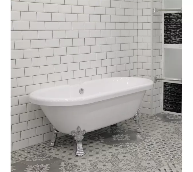 Ванна акриловая RADOMIR Леонесса на ножках Лилия хром 175х80, Выбрать цвет: Хром, изображение 2