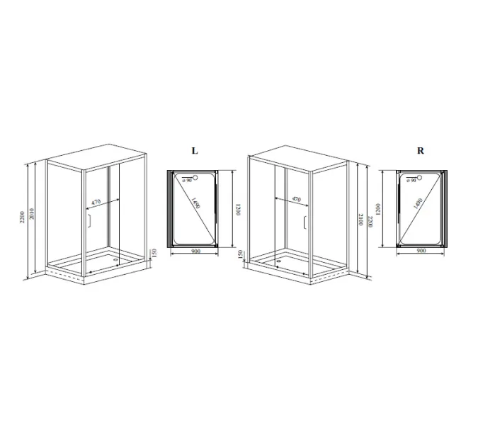 Душевая кабина прямоуг. Timo PREMIUM HELMA H-520 L/R 120х90,  баня, г/м, электрика , хромотерапия, Ориентация: Правая , изображение 27