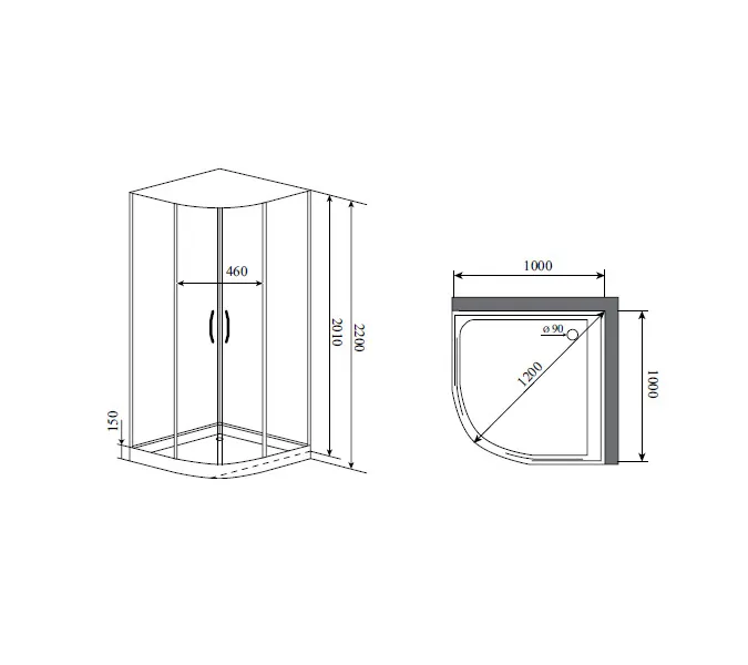 Душевая кабина четверть круга Timo Premium IMPI H-517, 100х100, Г/М, баня, электрика, хромотерапия, изображение 12