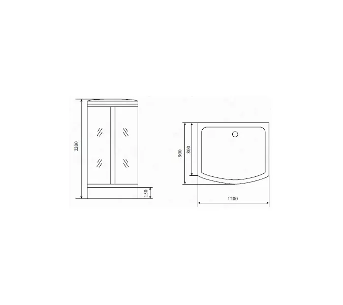 Душевая кабина прямоугольная Timo Standart  T-1115, Цвет стекла: тонированное, Цвет профиля: Хром, Тип поддона: Низкий, Выбрать размер: 120x90, Комплектация: с гидромассажем, изображение 7