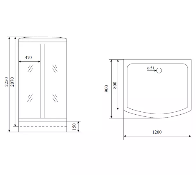 Душевая кабина  прямоугольная Timo Lux T-7715  120*90*225, изображение 23