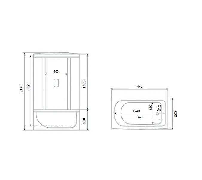 Душевая кабина прямоугольная Timo ECO TE-0750/0770, Выбрать размер: 148х80, изображение 9