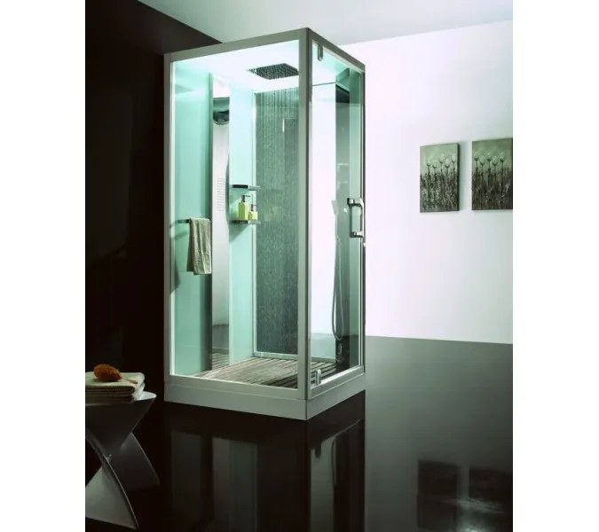 Душевая кабина прямоугольная с паром Orans SR-89101RS White  100х100 низкий поддон, изображение 2