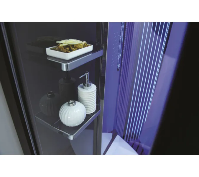 Душевая кабина с паром Orans SR-89106S black, Цвет стекла: прозрачное, Цвет профиля: Черный, Тип поддона: Низкий, Выбрать размер: 130x130, изображение 4