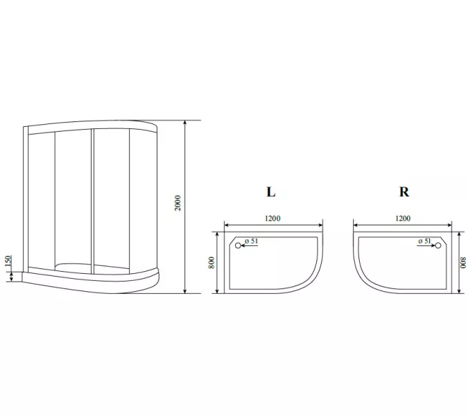 Душевое ограждение TIMO BY-549, Ориентация: Левая, изображение 2