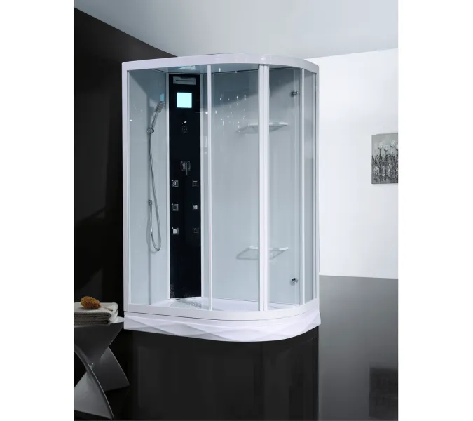 Душевая кабина асимметричная Orans SR-86155 AL/AR низкий поддон, Цвет стекла: прозрачное, Цвет профиля: Белый, Тип поддона: Низкий, Выбрать размер: 130x90, Ориентация: левая