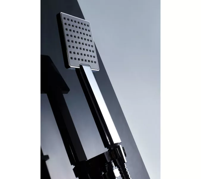 Душевая кабина прямоугольная с паром Orans SR-89102RS Black  L/R, Цвет профиля: Черный, Тип поддона: Низкий, Выбрать размер: 150х100, Ориентация: правая, изображение 2