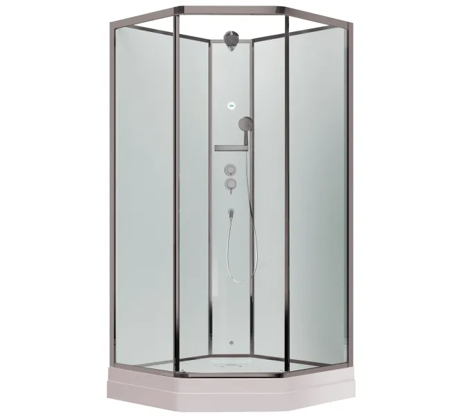 Душевая кабина многоугольная Timo PREMIUM ILMA-701/709, Выбрать цвет: Хром, Выбрать размер: 90x90, Внешний вид: без крыши